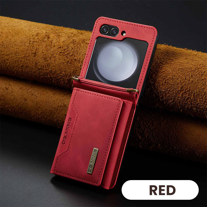 Étui portefeuille pliable avec lanière bandoulière pour téléphone