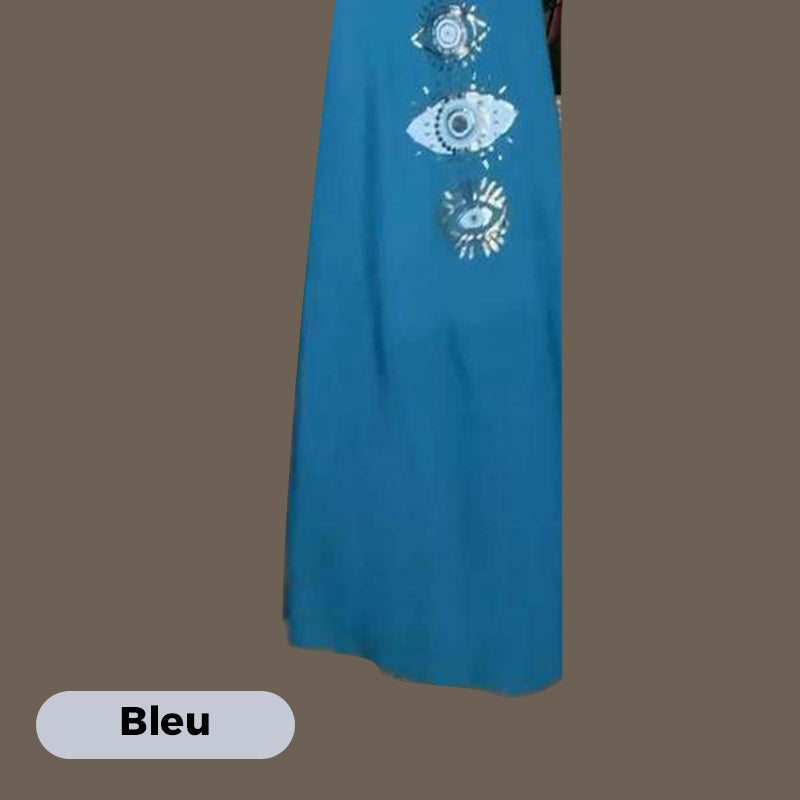 Robe longue sans manches à imprimé graphique pour femmes