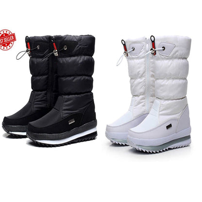 Livraison gratuite - Bottes de neige imperméables et antidérapantes en fausse fourrure pour femmes