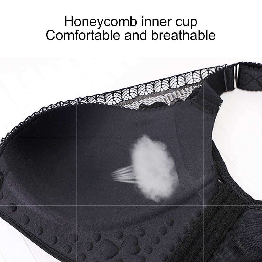 🔥Vente chaude 🔥Soutien-gorge sexy sans fil avec fermeture avant brodée rose