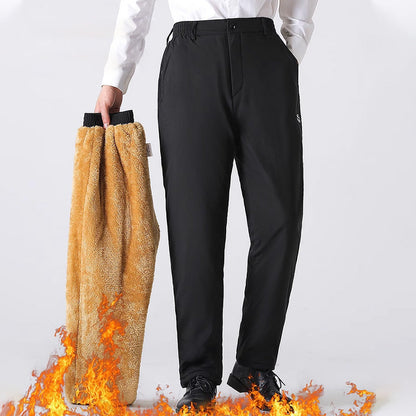 🎅Promotion de Noël 40% de réduction🎊Pantalon décontracté droit épais en polaire pour hommes