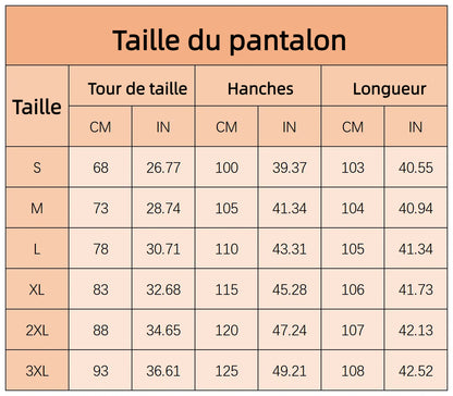 Ensemble élégant 2 pièces en lin et coton : chemise à manches courtes et pantalon à jambes larges