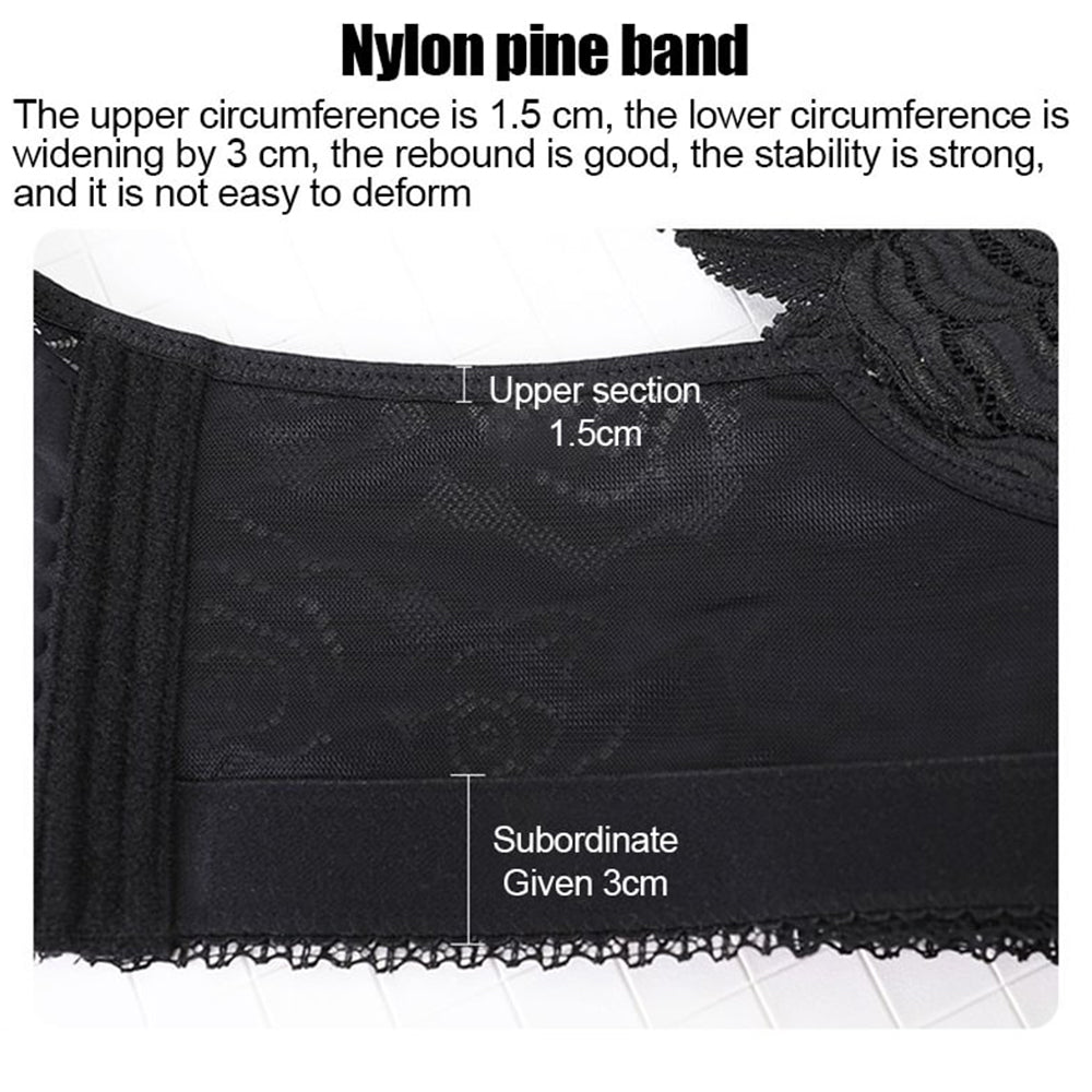 🔥Vente chaude 🔥Soutien-gorge sexy sans fil avec fermeture avant brodée rose