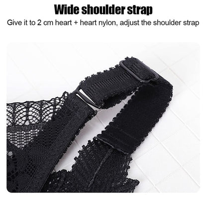 🔥Vente chaude 🔥Soutien-gorge sexy sans fil avec fermeture avant brodée rose