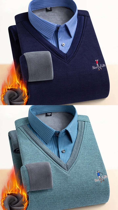 ✈️Expédition rapide🔥Pull chaud pour hommes doublé en polaire double couche