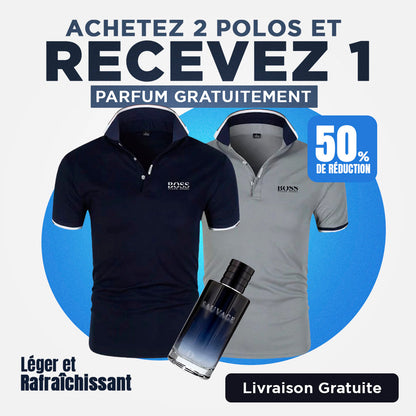 [ACHETER 1, 3] Kit 2 Polos H. Boss + Sauvage Dior 100ml