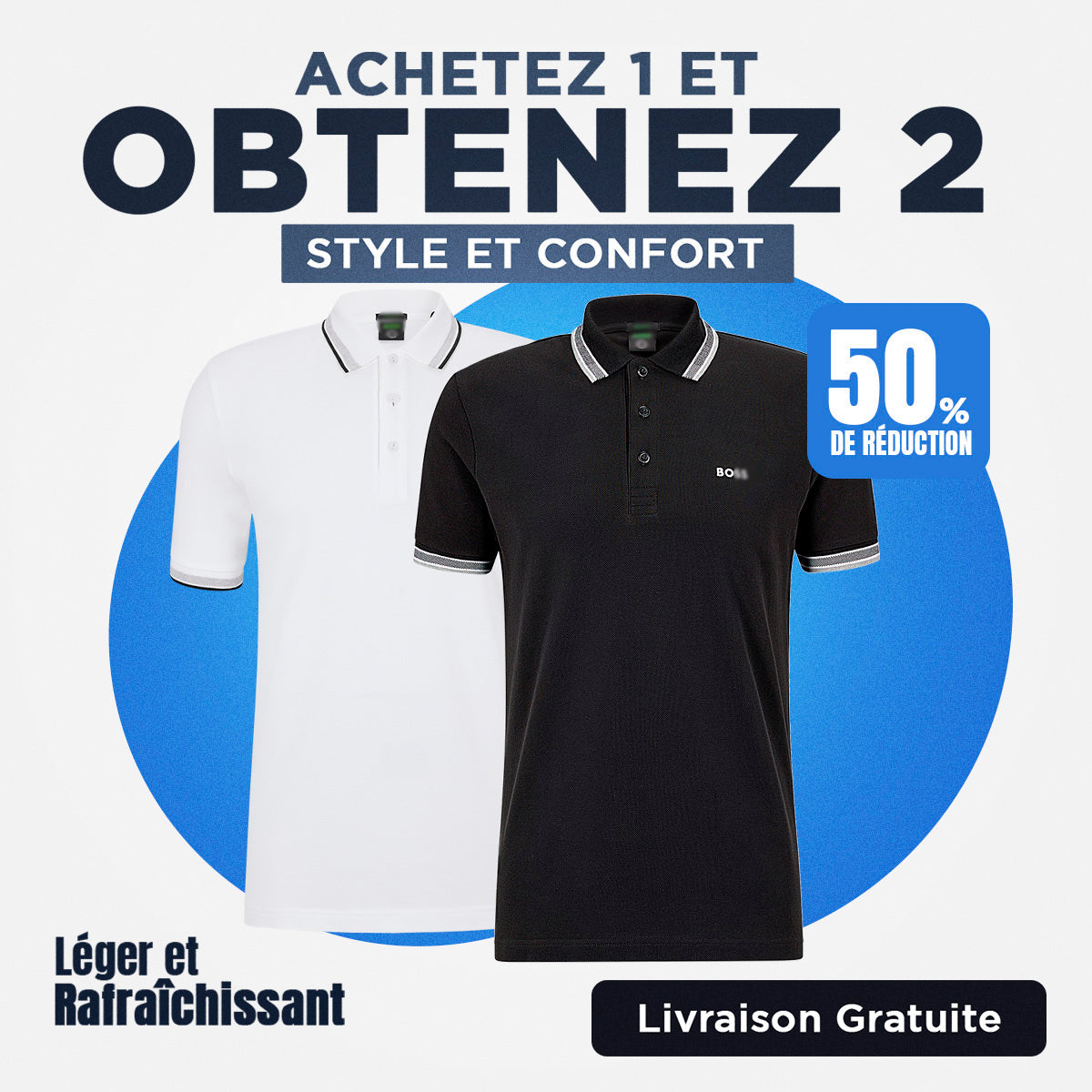 [ACHETER 1 OBTENIR 2] Kit 2 Polos H. Boss