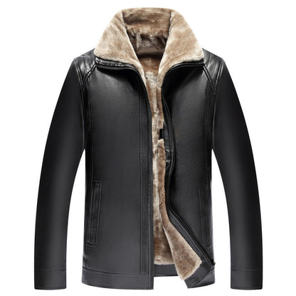 🔥 49% de réduction🔥【Cadeau parfait】🔥😎 Veste d'hiver en cuir polaire chic pour homme🍂