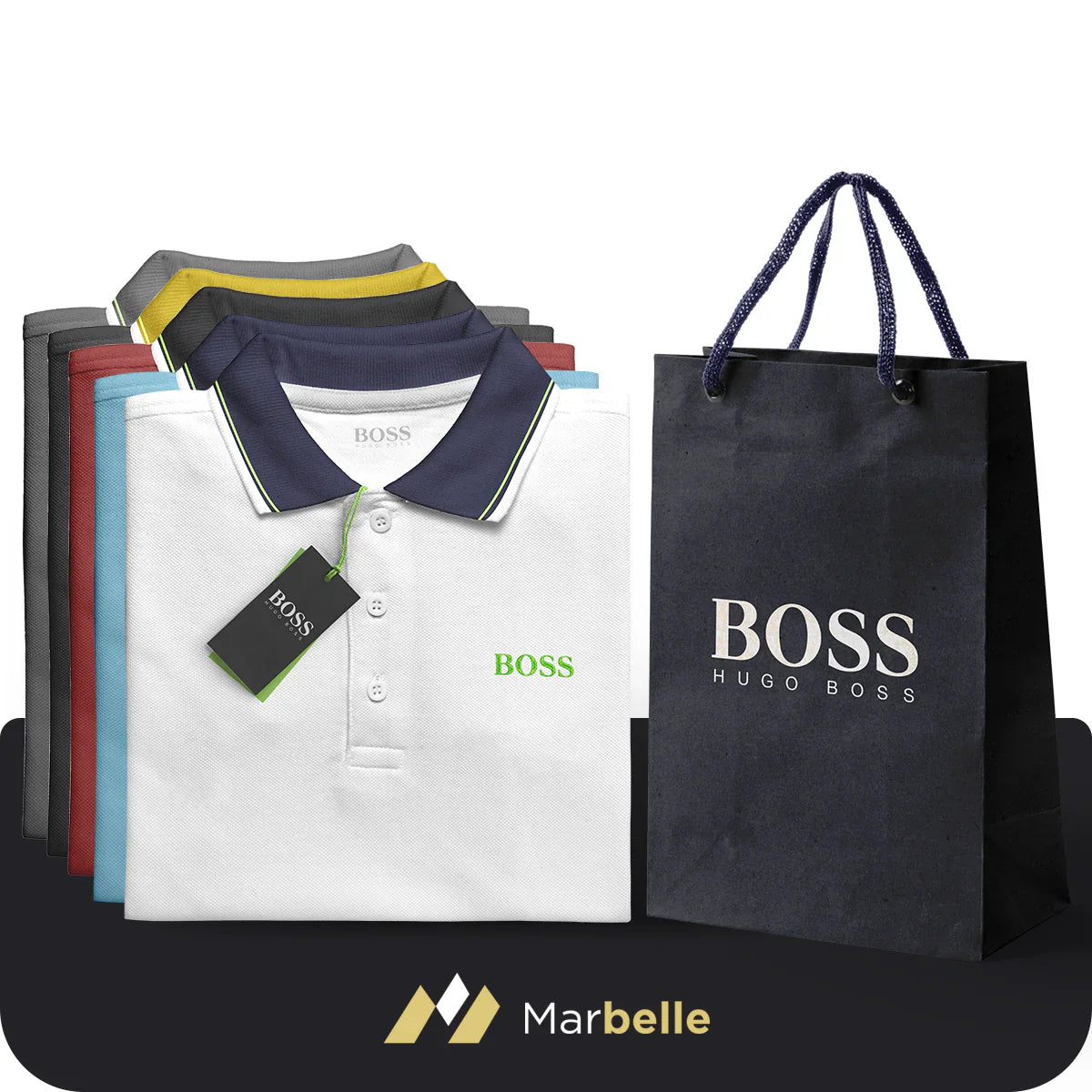 Kit 5 Polo Boss Essential - Payez 3 et obtenez 5 - DERNIÈRES UNITÉS