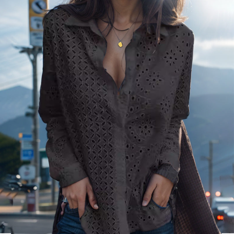 ☀Vente d'été 49% de réduction🔥Chemise tendance à boutons amples et creux