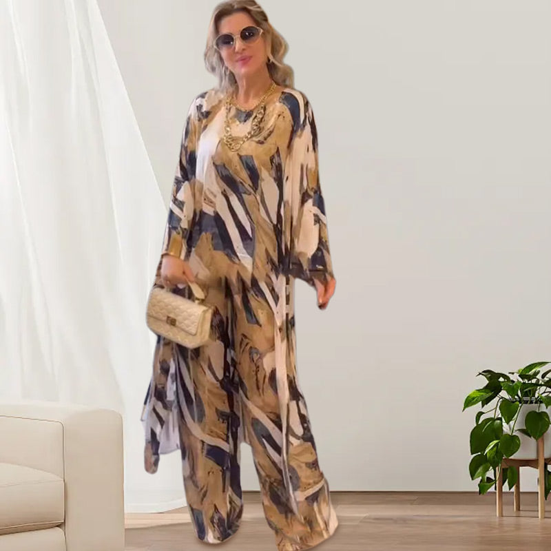 🦋 Vente chaude 40 % de réduction 💖Ensemble 2 pièces ample décontracté : ensemble haut et pantalon imprimés à ourlet long