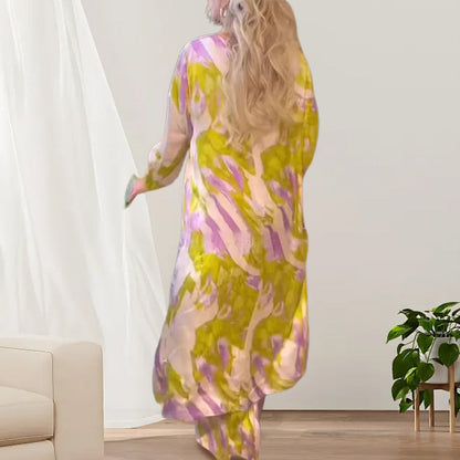 🦋 Vente chaude 40 % de réduction 💖Ensemble 2 pièces ample décontracté : ensemble haut et pantalon imprimés à ourlet long