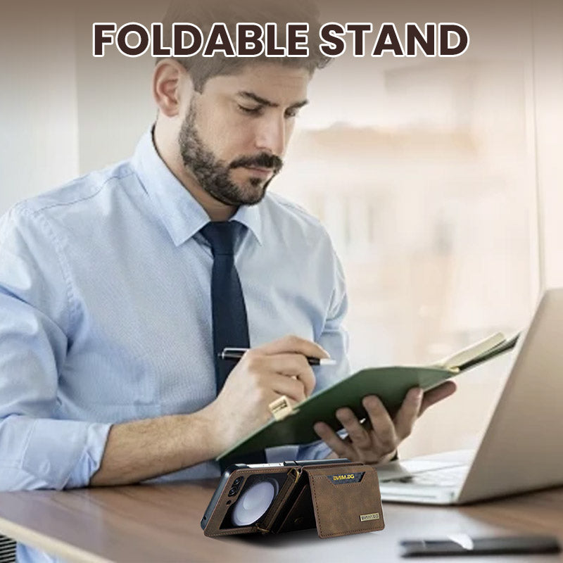 Étui portefeuille pliable avec lanière bandoulière pour téléphone