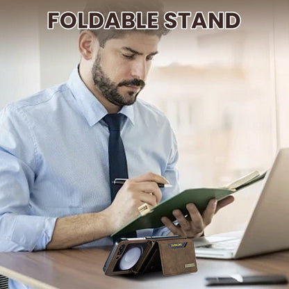 Étui portefeuille pliable avec lanière bandoulière pour téléphone