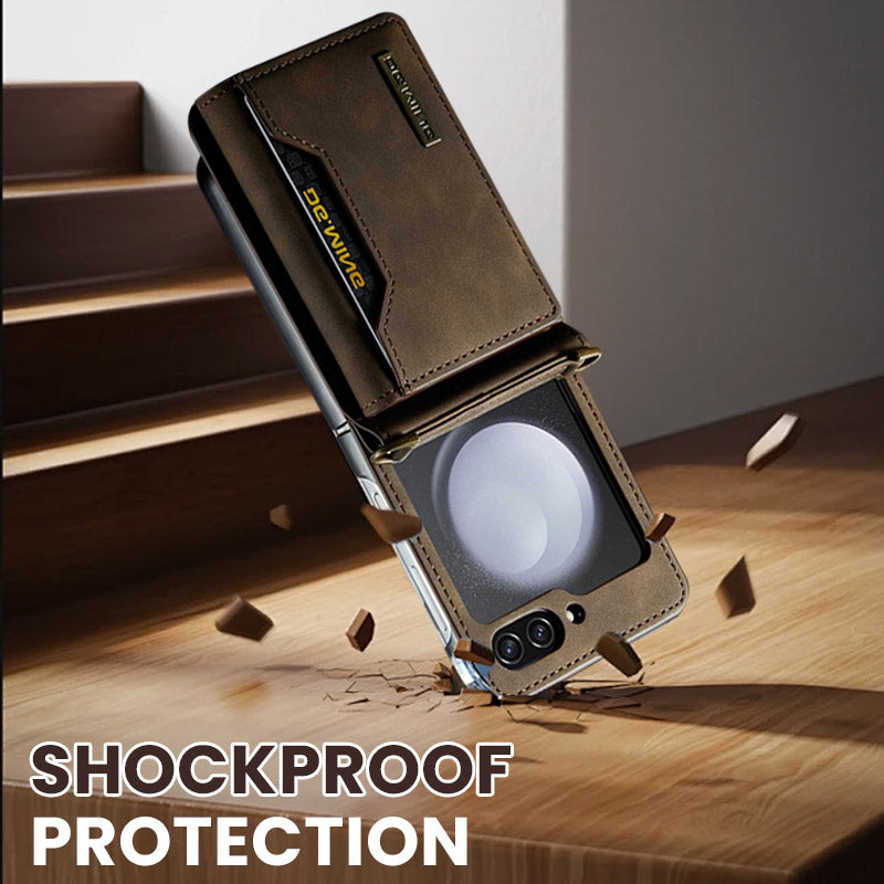 Étui portefeuille pliable avec lanière bandoulière pour téléphone