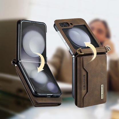 Étui portefeuille pliable avec lanière bandoulière pour téléphone