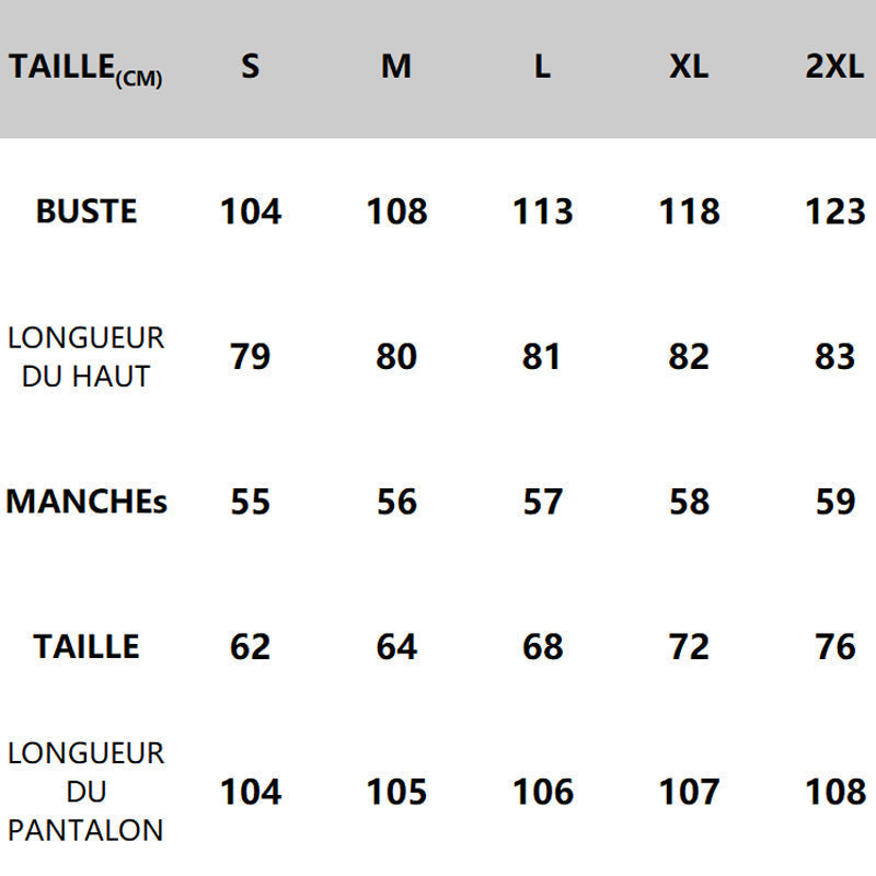 Ensemble 2 pièces élégant haut imprimé à manches longues + pantalon large