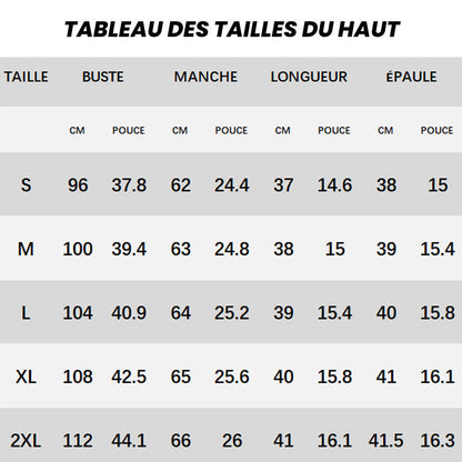 Ensemble 2 pièces imprimé tendance : haut ample à manches longues + pantalon large taille haute