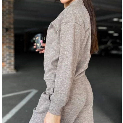 Ensemble deux Pièces Veste et Pantalon Boutonnés en Tricot pour Femmes