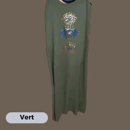 Robe longue sans manches à imprimé graphique pour femmes