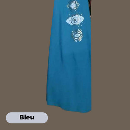 Robe longue sans manches à imprimé graphique pour femmes