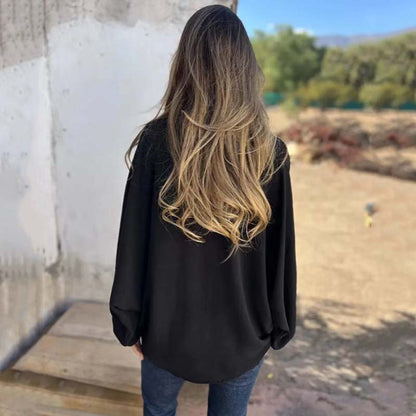 Chemise boutonnée élégante de couleur unie pour femme