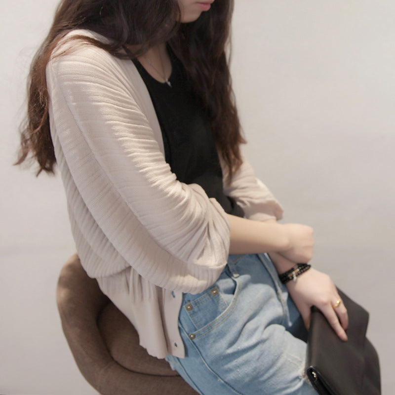 Pull en tricot solide boutonné et ouvert sur le devant pour femmes