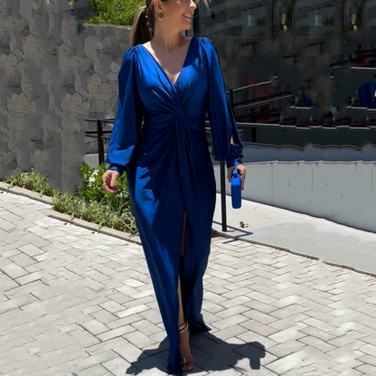 robe de couleur unie brillante pour femme