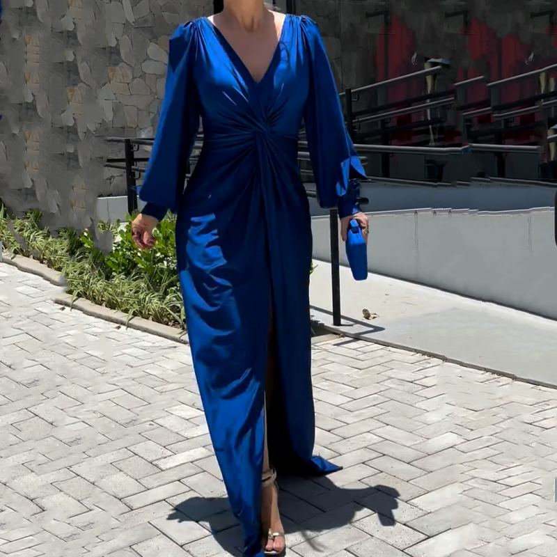 robe de couleur unie brillante pour femme