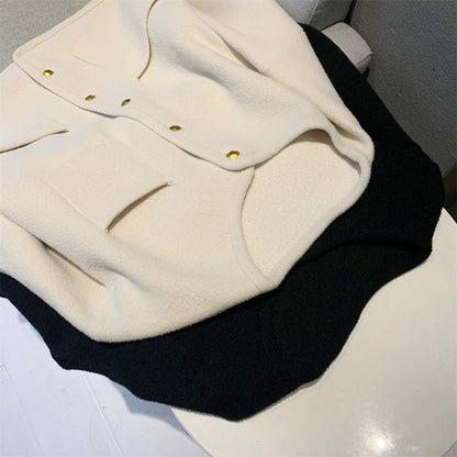 ✨Manteau court à boutons en métal de tempérament simple pour femme