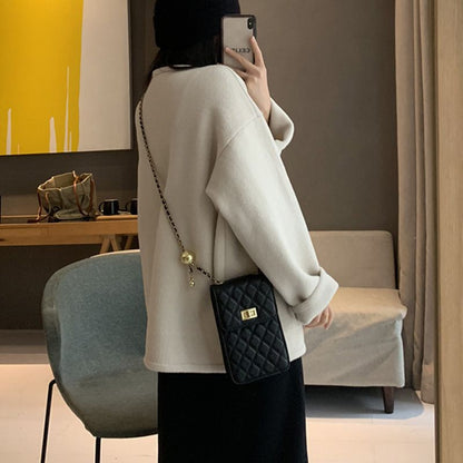 ✨Manteau court à boutons en métal de tempérament simple pour femme