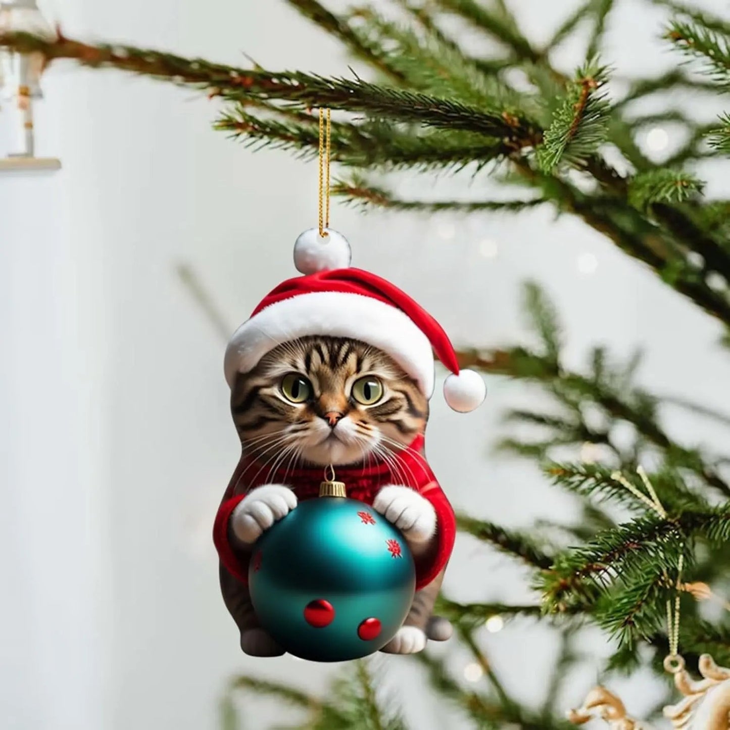 🎄10 pièces😻Décorations de sapin de Noël en forme de chat✨Décorations de chat à suspendre