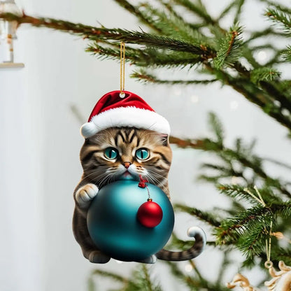 🎄10 pièces😻Décorations de sapin de Noël en forme de chat✨Décorations de chat à suspendre