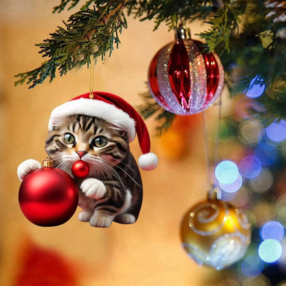🎄10 pièces😻Décorations de sapin de Noël en forme de chat✨Décorations de chat à suspendre