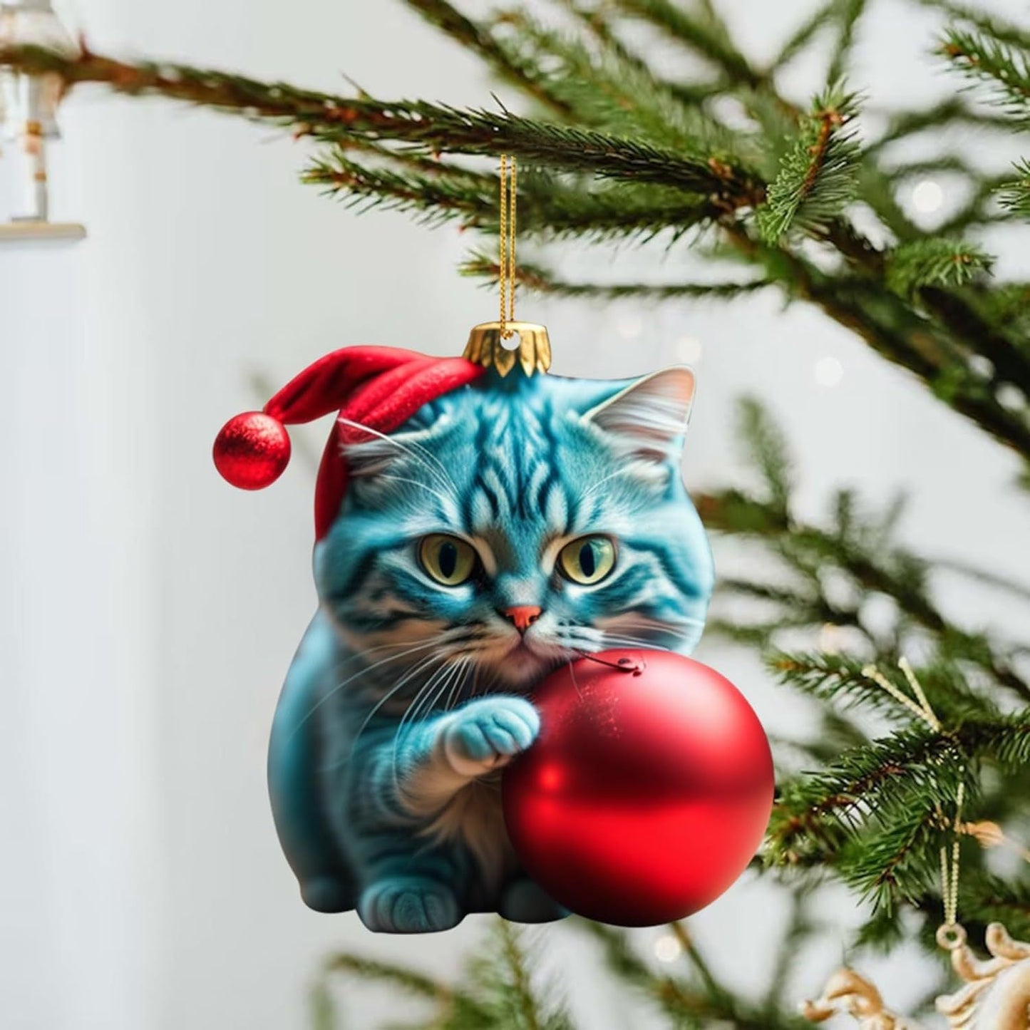 🎄10 pièces😻Décorations de sapin de Noël en forme de chat✨Décorations de chat à suspendre