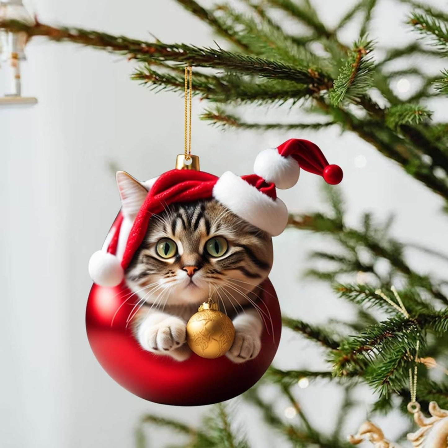 🎄10 pièces😻Décorations de sapin de Noël en forme de chat✨Décorations de chat à suspendre