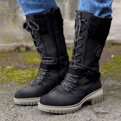 ✈Acheter 2 articles livraison gratuite✈bottes pour femmes tricotées avec boucle en dentelle