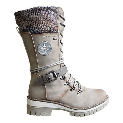 ✈Acheter 2 articles livraison gratuite✈bottes pour femmes tricotées avec boucle en dentelle