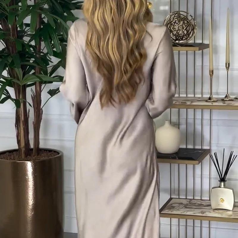 🔥Durée limitée -50 % de réduction 🔥Robe longue brillante élégante
