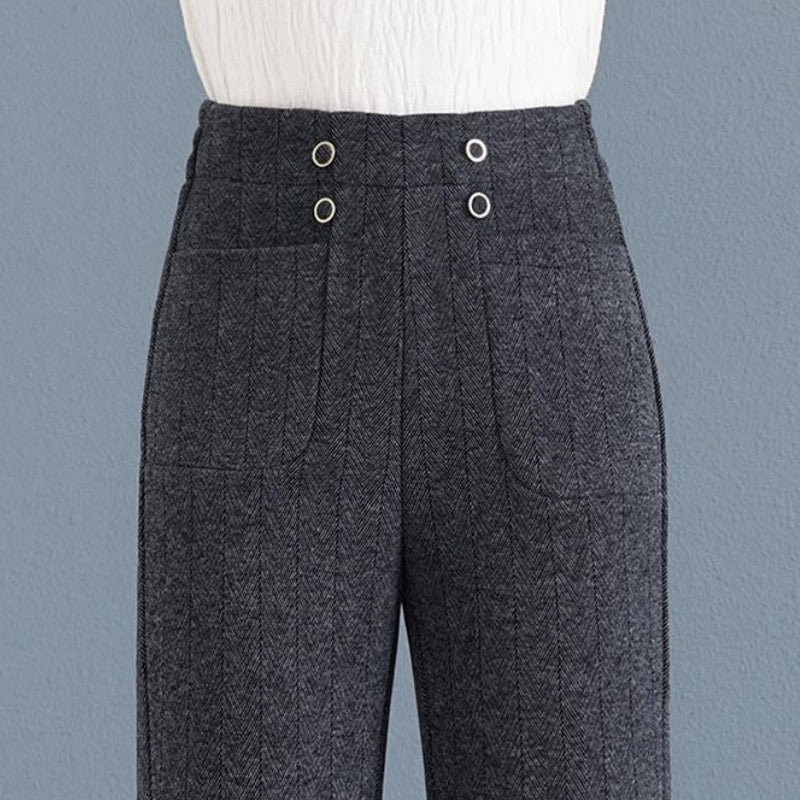 Pantalons droits légèrement évasés pour femmes, épais et décontractés