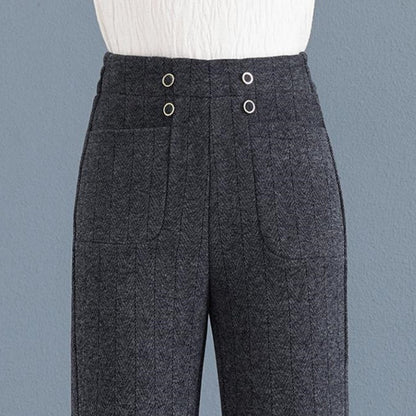 Pantalons droits légèrement évasés pour femmes, épais et décontractés