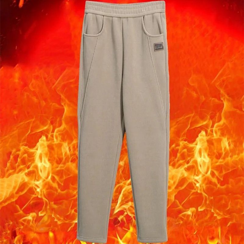 Pantalon chaud à taille haute et doublure en laine